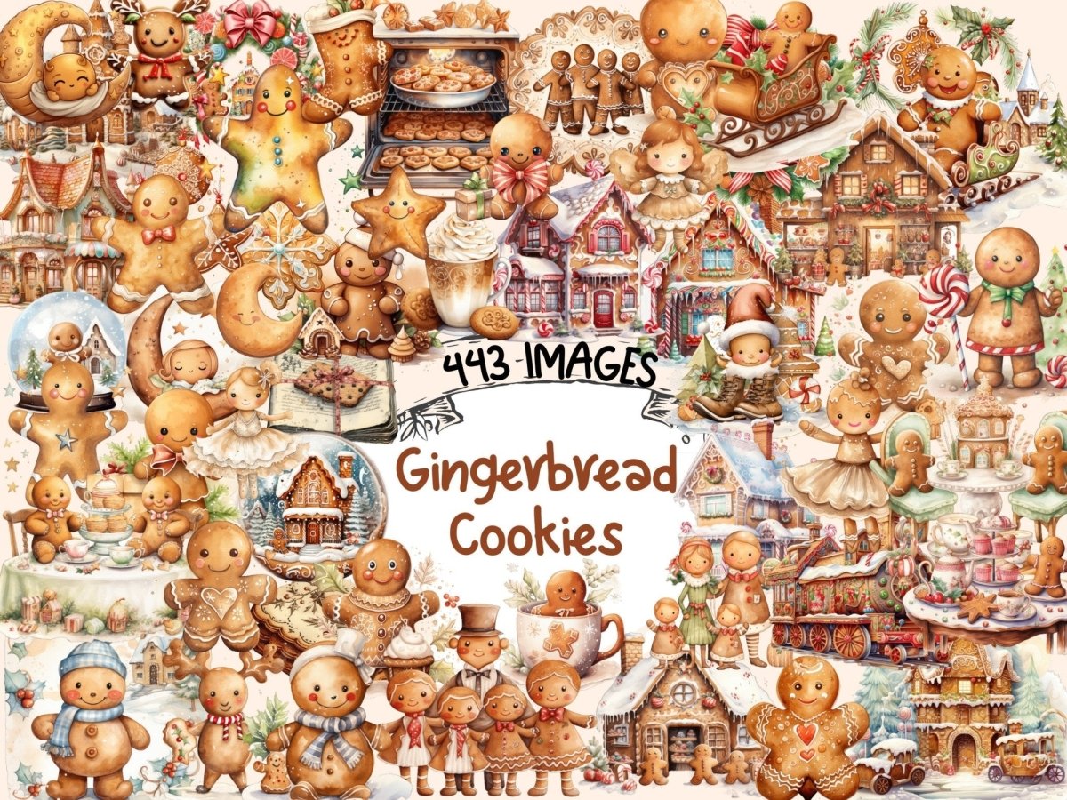 Gingerbread Cookies Watercolor Clipart christmas clipart - Wonders Artist