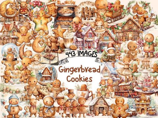 Gingerbread Cookies Watercolor Clipart christmas clipart - Wonders Artist
