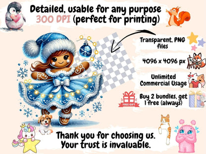 Gingerbread Girl (P2) Clipart christmas clipart - Wonders Artist