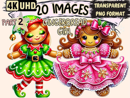 Gingerbread Girl (P2) Clipart christmas clipart - Wonders Artist