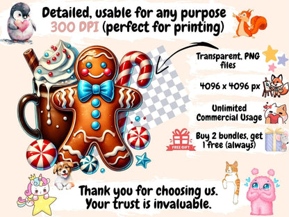 Gingerbread Man (P2) Clipart Christmas Cookie - Wonders Artist