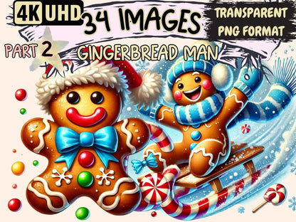 Gingerbread Man (P2) Clipart chrimstas cookie png - Wonders Artist