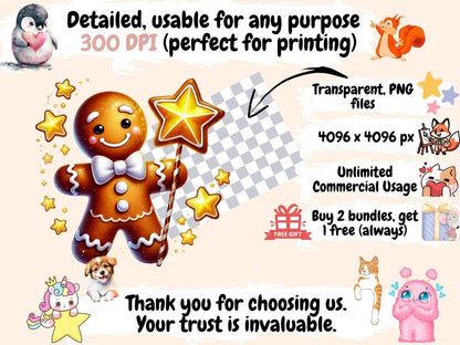 Gingerbread Man (P5) Clipart Christmas Cookie - Wonders Artist