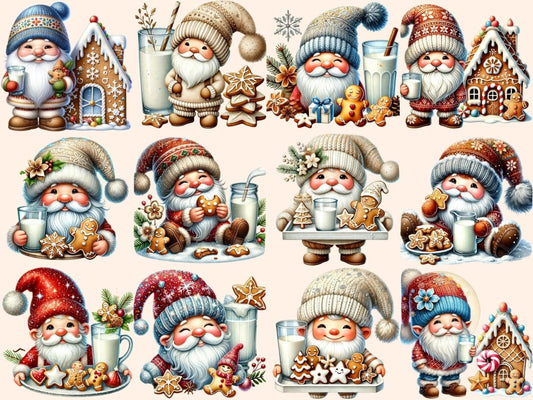 Piparkakku- ja Maitotontut Clipart