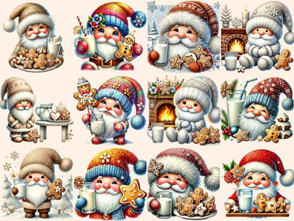 Gingerbread & Milk Gnomes Clipart christmas gnome png - Wonders Artist