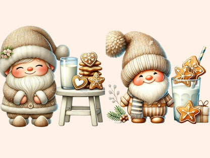 Gingerbread & Milk Gnomes Clipart christmas gnome png - Wonders Artist