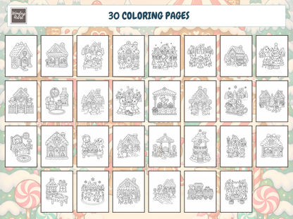 Gingerbread Village Coloring Book — all 30 coloring pages