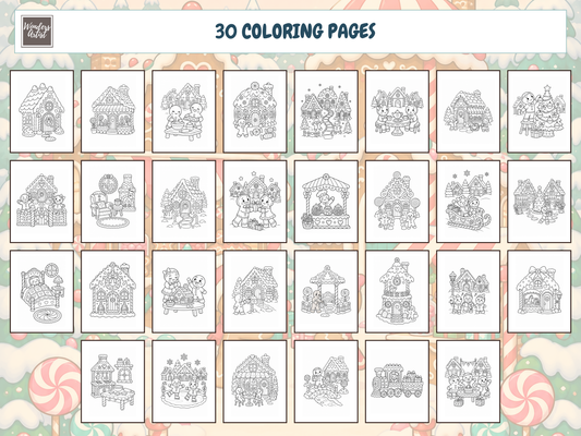 Gingerbread Village Coloring Book