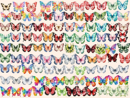 Gingham Butterflies Watercolor Clipart butterflies clipart - Wonders Artist