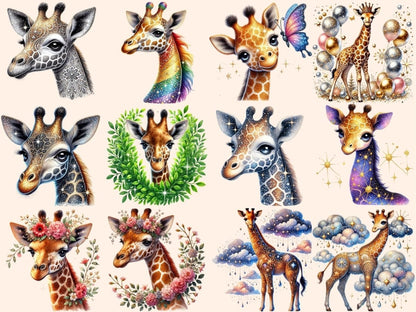 Giraffes (P2) Clipart animal artwork - Wonders Artist