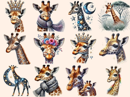 Giraffes (P2) Clipart animal artwork - Wonders Artist