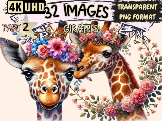 Giraffes (P2) Clipart animal artwork - Wonders Artist