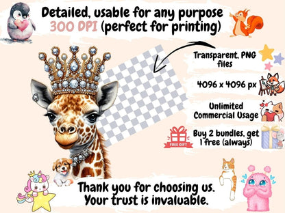 Giraffes (P2) Clipart animal artwork - Wonders Artist
