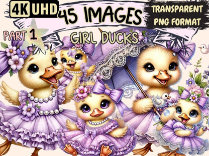 Girl Ducks Clipart Cute duck art - Wonders Artist