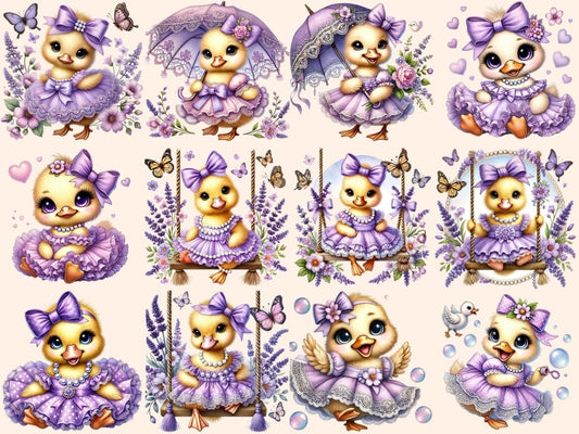 Klipart dívka kachny