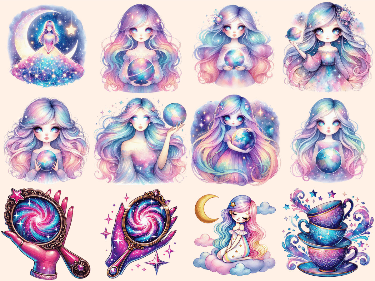 Girl Galaxy Clipart autopost celestial girl cosmic girl design - WondersArtist