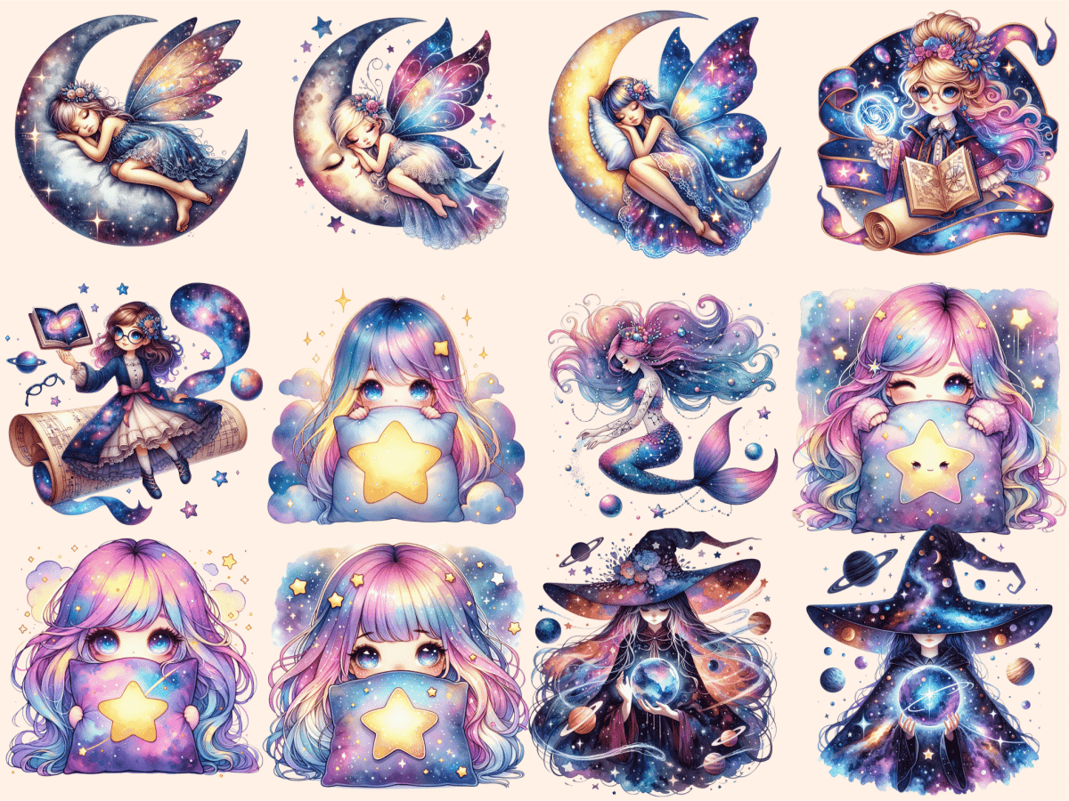 Girl Galaxy Clipart autopost celestial girl cosmic girl design - WondersArtist