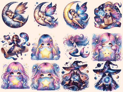 Girl Galaxy Clipart autopost celestial girl cosmic girl design - WondersArtist
