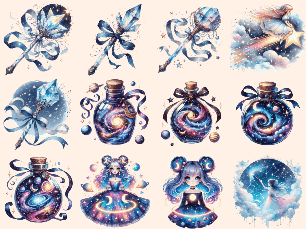 Girl Galaxy Clipart autopost celestial girl cosmic girl design - WondersArtist