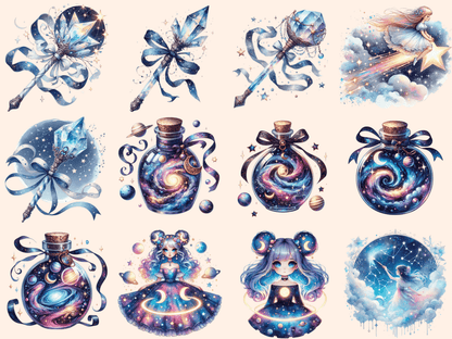 Girl Galaxy Clipart autopost celestial girl cosmic girl design - WondersArtist