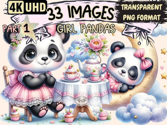 Girl Pandas Clipart Cute panda art - Wonders Artist