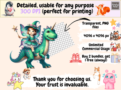 Girls on Dinosaurs Clipart autopost Dino Graphics Dino Ride Art - WondersArtist