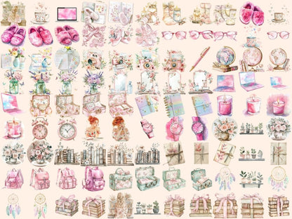 Glam Planner Watercolor Clipart Chic Planner Art - Wonders Artist