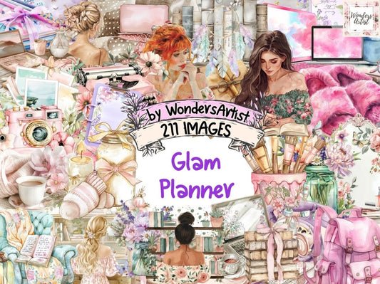 Glam Planner Watercolor Clipart Chic Planner Art - Wonders Artist