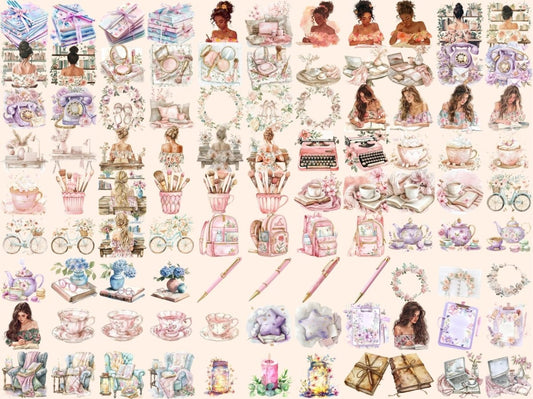 คลิปอาร์ตสีน้ำ Glam Planner