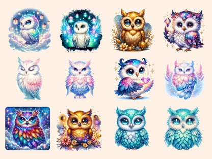 Glitter Owls (P2) Clipart cartoon owls - Wonders Artist