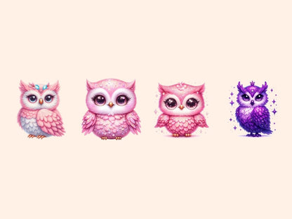 Glitter Owls (P2) Clipart cartoon owls - Wonders Artist