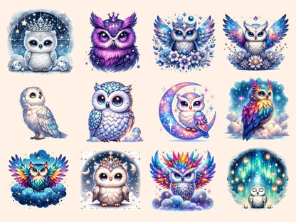 Glitter Owls (P2) Clipart cartoon owls - Wonders Artist