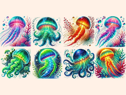 Glowing Jellyfish Clipart aquatic glow png - Wonders Artist