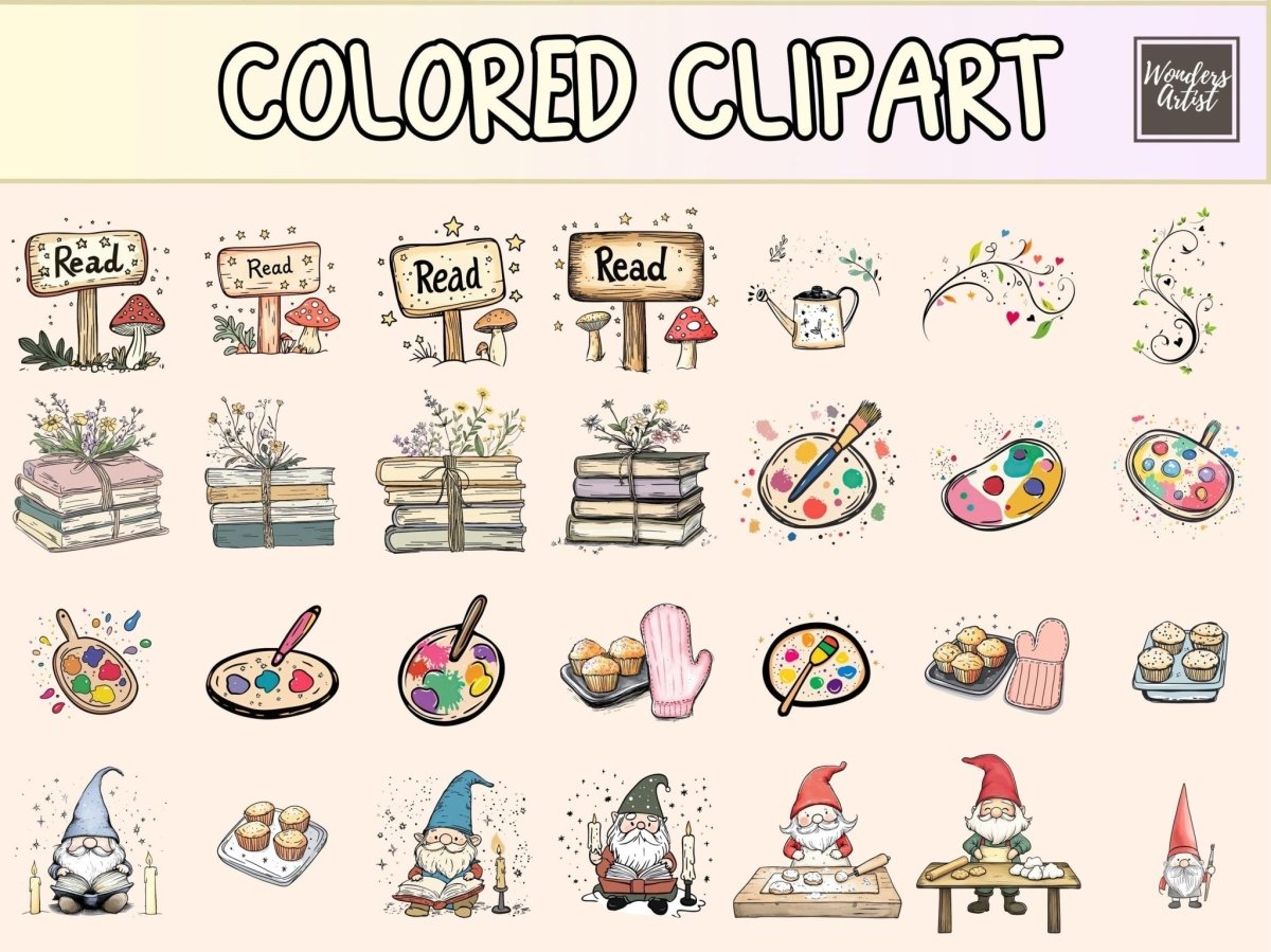 Gnome Pals Cardmaking Clipart cardmaking clipart cozy gnome clipart cute gnome png - WondersArtist