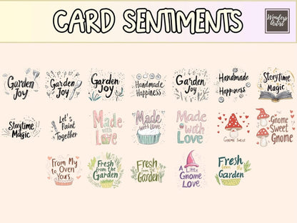 Gnome Pals Cardmaking Clipart cardmaking clipart cozy gnome clipart cute gnome png - WondersArtist