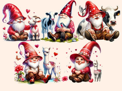 Gnome with Animals Clipart animal gnome clipart - Wonders Artist
