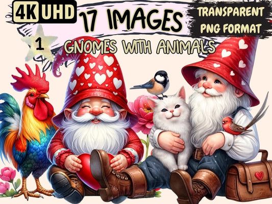 Gnome with Animals Clipart animal gnome clipart - Wonders Artist