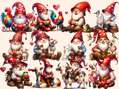Gnome with Animals Clipart animal gnome clipart - Wonders Artist