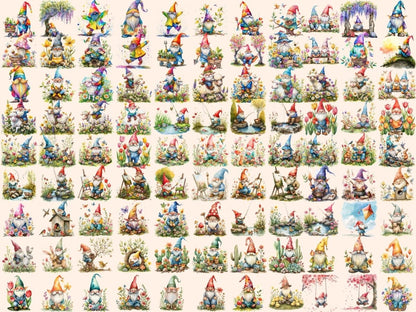 Gnomes Watercolor Clipart - Wonders Artist