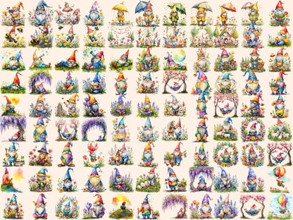 Gnomes Watercolor Clipart - Wonders Artist