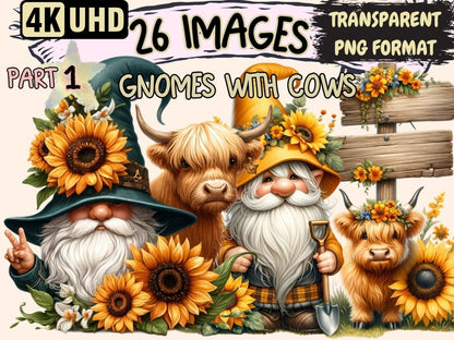 Gnomes with Cows Clipart Cow clip art - Wonders Artist
