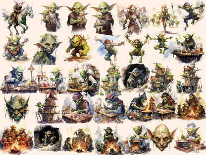 Goblins Watercolor Clipart fairytale clipart - Wonders Artist