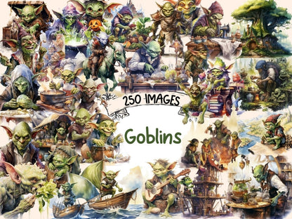 Goblins Watercolor Clipart fairytale clipart - Wonders Artist