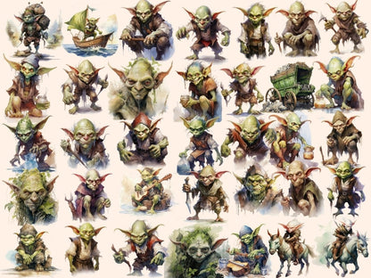 Goblins Watercolor Clipart fairytale clipart - Wonders Artist
