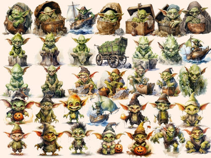 Goblins Watercolor Clipart fairytale clipart - Wonders Artist