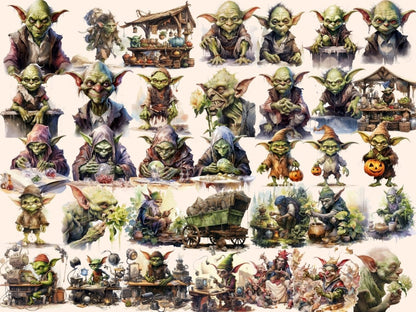 Goblins Watercolor Clipart fairytale clipart - Wonders Artist