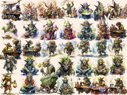 Goblins Watercolor Clipart fairytale clipart - Wonders Artist