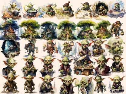 Goblins Watercolor Clipart fairytale clipart - Wonders Artist