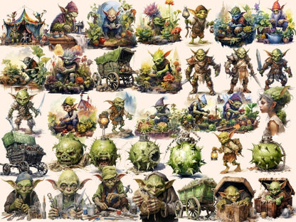 Goblins Watercolor Clipart fairytale clipart - Wonders Artist