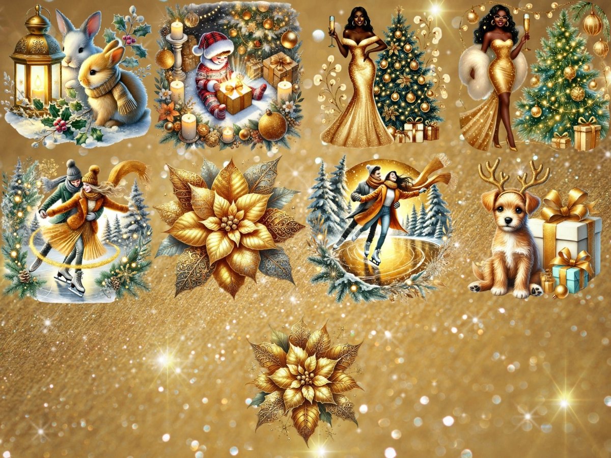 Gylden juleglød clipart (BEGRENSET UTGAVE) image 9